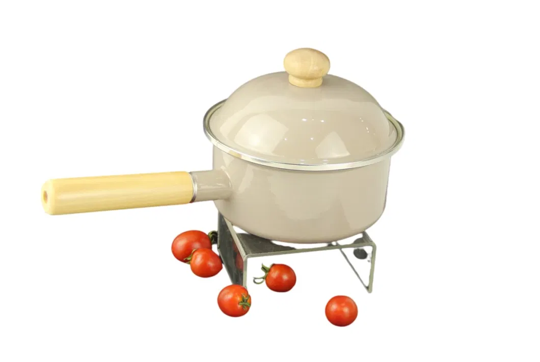 16/18cm High Quality Enamel Cookware Pot Kitchen Saucepan Milk Pan Enamel Steel Fryer Pot