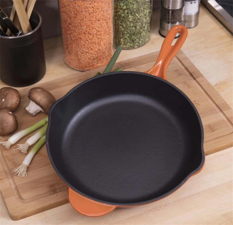 Color Enameled Cast Iron Round Nonstick Fry Pan