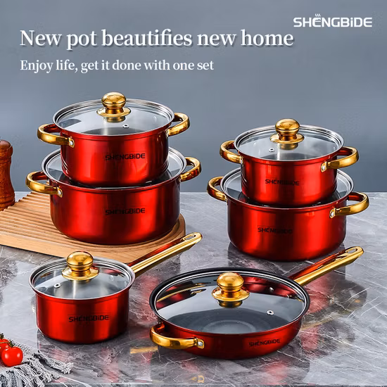 12PCS Pots and Pans Set Nonstick Cookware with Glass Lid