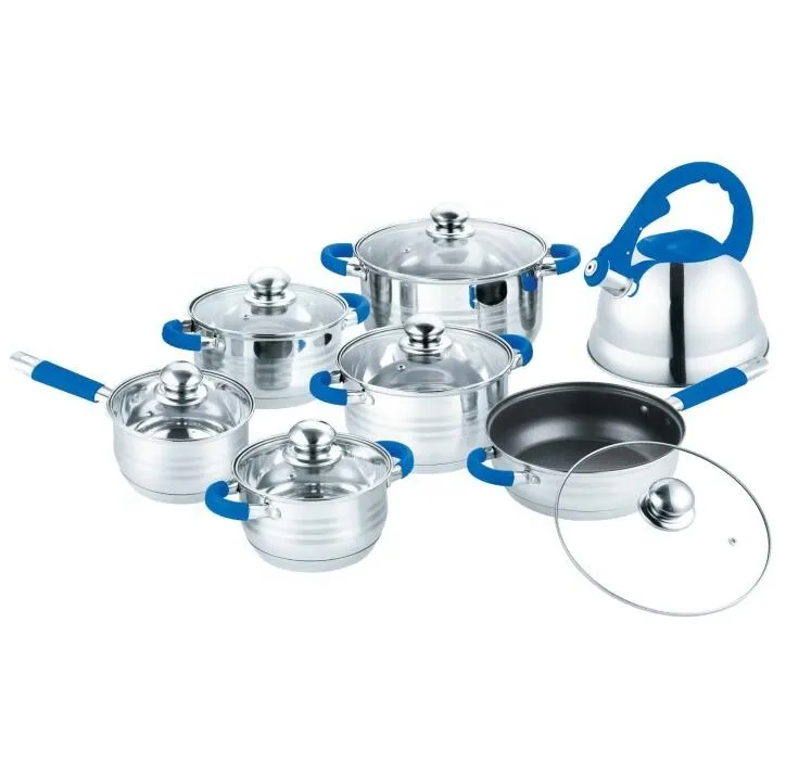 Quality Stainless Steel 14PCS Cookware Set with Whistling Kettle