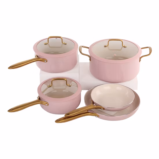 8 PCS Hard Anodized Aluminum Cookware Pots Set for Home Kitchen