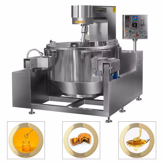 China Big Industrial Commercial Automatic Multi Planetary Tilting Curry Chili Bean Paste Mixing Making Electric Gas Steam Kecap Manis Sauce Cooking Wok
